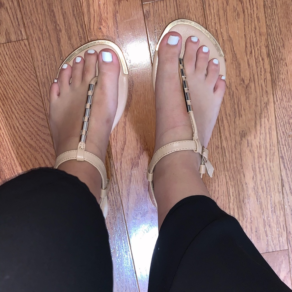 Tan flat sandals